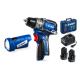 ЗУБР КОМПАКТ #4, набор: дрель-шуруповерт + LED фонарь, BRUSHLESS, 12 В, 45 Н·м, 2 АКБ тип Т7 (2 А·ч), кейс, Профессионал (DB-121-22F)