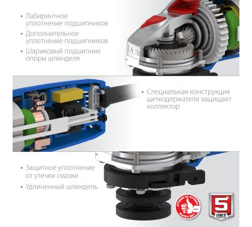 ЗУБР Компакт, 750 Вт, d115 мм, УШМ, Профессионал (УШМ-П115-750)