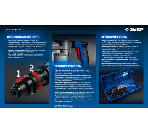 ЗУБР 8 Дж, 1200 Вт, АВТ, отбойный молоток SDS Plus, Профессионал (ЗММ-8-1200 ВК)