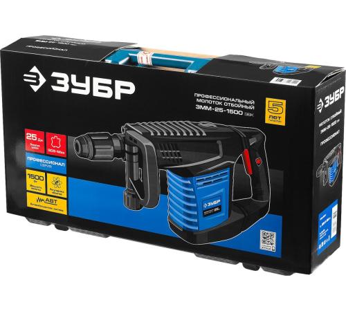 ЗУБР 25 Дж, 1500 Вт, АВТ, отбойный молоток SDS-Max, Профессионал (ЗММ-25-1500 ЭВК)