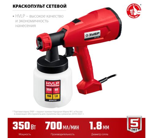 ЗУБР 350 Вт, краскопульт электрический, воздушный (КПЭ-350)