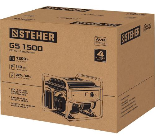 STEHER 1200 Вт, бензиновый генератор (GS-1500)