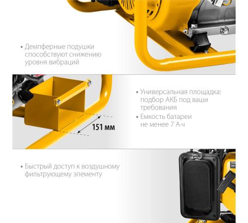 STEHER 3300 Вт, бензиновый генератор с электростартером (GS-4500E)