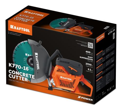 KRAFTOOL 3700 Вт, 400 мм, без диска, бензорез по бетону (бетонорез) (K770-16)