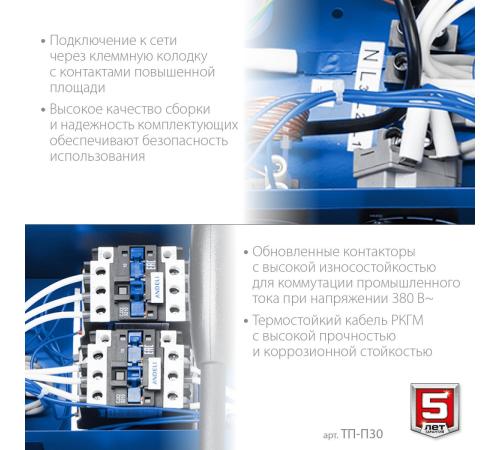 ЗУБР 30 кВт, электрическая тепловая пушка, Профессионал (ТП-П30)