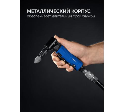 ЗУБР набор в кейсе: угловая цанговая пневмошлифмашина, 10 шарошек и оснастка, ПРОФЕССИОНАЛ (64337-H)