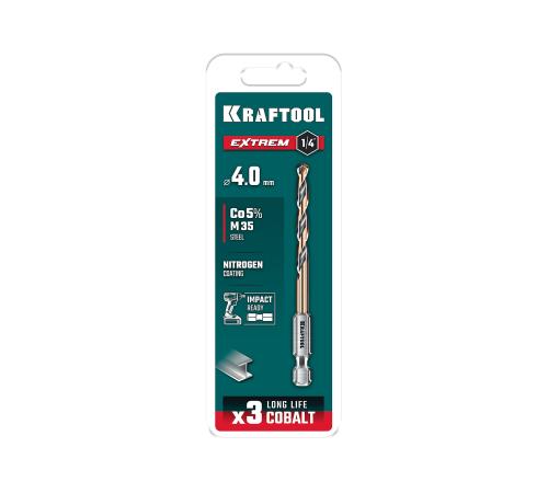 KRAFTOOL НЕХ-1/4″, d 4.0 х 83 мм, сверло по металлу для винтовёртов и шуруповертов IMPACT READY (29652-4)