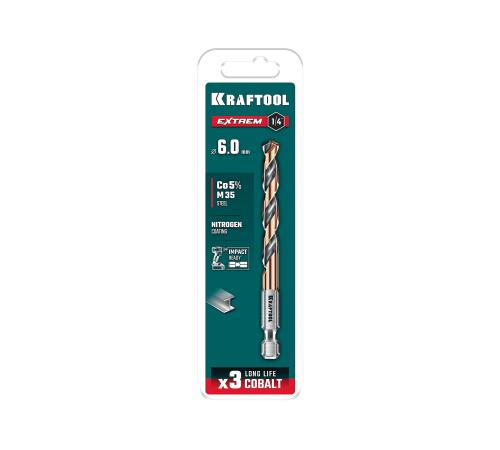 KRAFTOOL НЕХ-1/4″, d 6.0 х 98 мм, сверло по металлу для винтовёртов и шуруповертов IMPACT READY (29652-6)