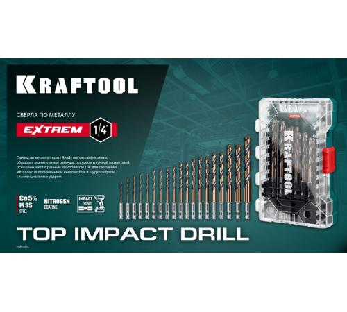 KRAFTOOL НЕХ-1/4″, d 8.0 х 117 мм, сверло по металлу для винтовёртов и шуруповертов IMPACT READY (29652-8)