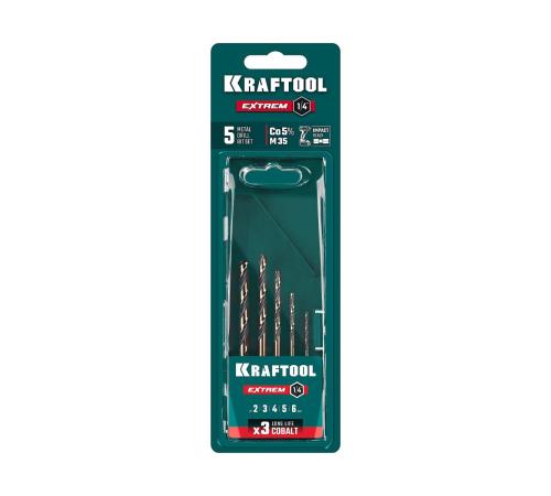 KRAFTOOL НЕХ-1/4″, 5 шт, набор сверл по металлу для винтовёртов и шуруповертов IMPACT READY (29652-H5)