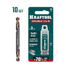 KRAFTOOL DOUBLE Сo-8 3.0х46мм, Сверло двухстороннее по металлу, сталь M42(+8%Co), класс А (29654-3.0-10)