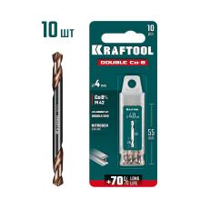 KRAFTOOL DOUBLE Сo-8 4х55мм, Сверло двухстороннее по металлу, сталь M42(+8%Co), класс А (29654-4.0-10)