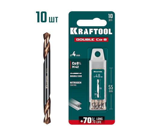 KRAFTOOL DOUBLE Сo-8 4х55мм, Сверло двухстороннее по металлу, сталь M42(+8%Co), класс А (29654-4.0-10)