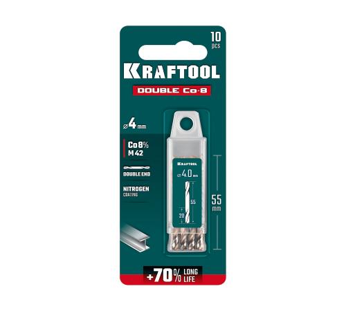 KRAFTOOL DOUBLE Сo-8 4х55мм, Сверло двухстороннее по металлу, сталь M42(+8%Co), класс А (29654-4.0-10)
