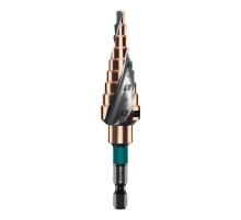 KRAFTOOL COBALT 4-20мм, 9 ступеней, азотирование, винтовая спираль, сверло ступенчатое(29691-4-20-9)