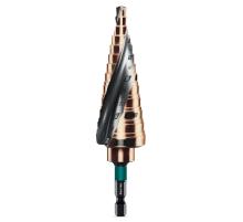 KRAFTOOL COBALT 6-30мм, 13 ступеней, азотирование, винтовая спираль, сверло ступенчатое(29691-6-30-13)