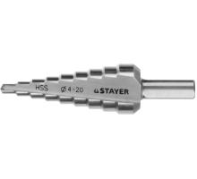 STAYER 4-20 мм, 9 ступеней, сталь HSS, ступенчатое сверло (29660-4-20-9)