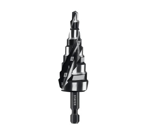 STAYER Pro-Max 4-20мм, 9 ступеней, винтовая спираль, сверло ступенчатое (29661-4-20-9)