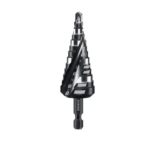STAYER Pro-Max 6-30мм, 13 ступеней, винтовая спираль, сверло ступенчатое (29661-6-30-13)