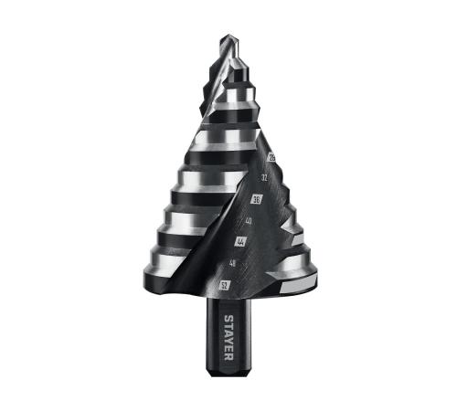 STAYER Pro-Max 6-52мм, 12 ступеней, винтовая спираль, сверло ступенчатое (29661-6-52-12)