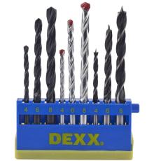 DEXX дерево 4-6-8 мм, металл 4-6-8 мм, бетон 4-6-8 мм, набор комбинированных сверл (2970-H9)