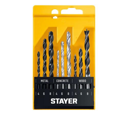 STAYER Combi 9 предметов, набор комбинированных сверл (29720-H9)