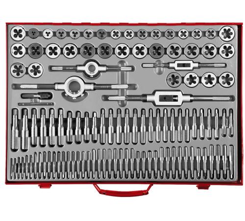 ЗУБР 110 предм., сталь 9ХС, набор метчиков и плашек (28119-H110)
