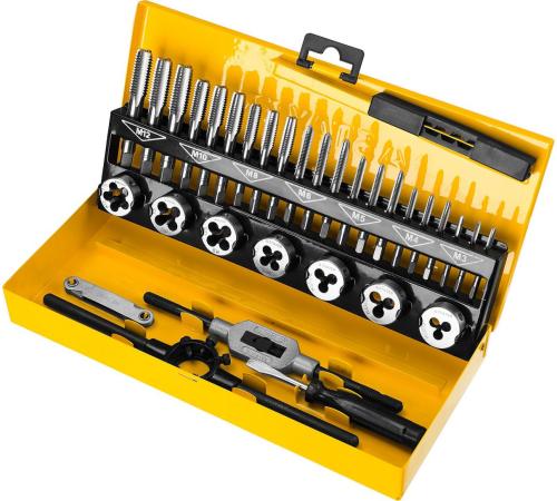 STAYER MaXCut, 32 предмета, легированная сталь, набор комплектных метчиков и плашек (28014-H32)