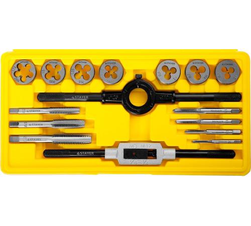 STAYER MaXCut, 16 предмета, набор метчиков и плашек (28010-H16)