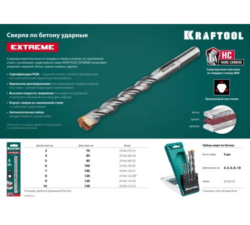 KRAFTOOL Extreme, 10 х 120 мм, трехгранный хвостовик, сверло по бетону (29166-120-10)