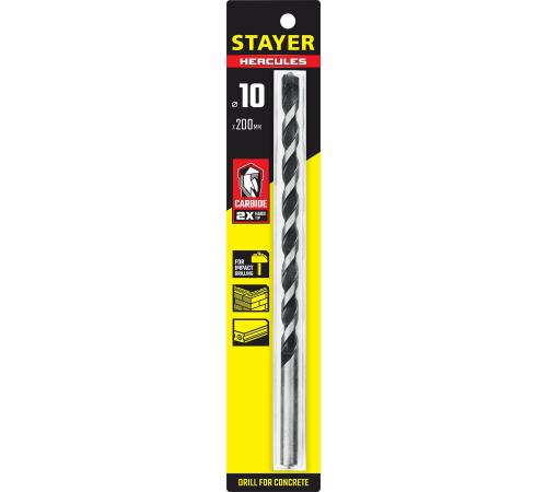 STAYER Hercules, 10 x 200 мм, cверло по бетону, Professional (2915-200-10)