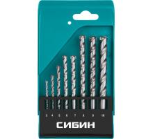 СИБИН 8 шт: d 3-4-5-6-7-8-9-10 мм, набор сверл по бетону (29112-H8)