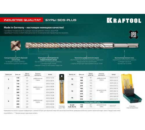 KRAFTOOL Zentro, 6 x 260 мм, SDS-plus бур (29310-260-06)