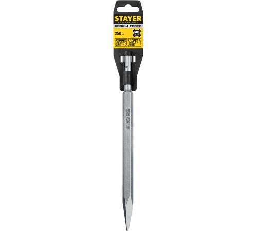 STAYER Gorilla Force, 250 мм, SDS-Plus, пикообразное зубило, Professional (29351-00-250)