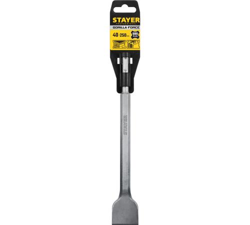 STAYER Gorilla Force, 40 х 250 мм, SDS-Plus, плоское изогнутое зубило, Professional (29354-40-250)