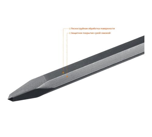 ЗУБР БУРАН, 400 мм, SDS-Plus, пикообразное зубило, Профессионал (29361-00-400)