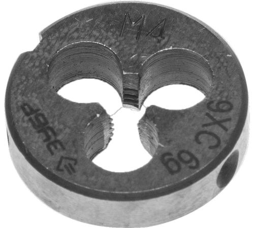 ЗУБР М4 x 0.7 мм, сталь 9ХС, плашка круглая ручная (4-28022-04-0.7)