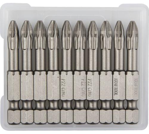 KRAFTOOL X-Drive, PZ2, 50 мм, 10 шт, торсионные биты (26123-2-50-10)