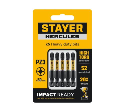 STAYER HERCULES, PZ3, 50 мм, 5 шт, торсионные биты (26233-3-50-5)
