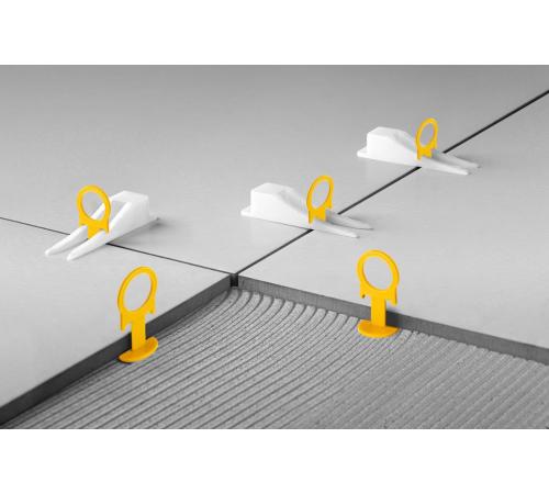 ЗУБР СВП КОЛЬЦО, комплект: 1,5 мм, зажим + клин, 50 + 50 шт, система выравнивания плитки (33833-H50)