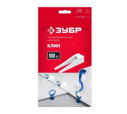 ЗУБР СВП КОЛЬЦО, клин 100 шт, система выравнивания плитки (3387-100)