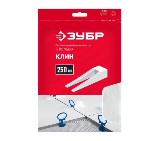 ЗУБР СВП КОЛЬЦО, клин 250 шт, система выравнивания плитки (3387-250)
