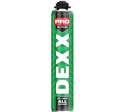 DEXX PRO, 750 мл, пистолетная, всесезонная, выход до 30 л, монтажная пена (41126)
