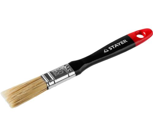 STAYER Universal, 20 мм, 3/4″, светлая, натуральная щетина, деревянная ручка, все виды ЛКМ, плоская кисть, Professional (0104-020)