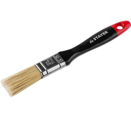 STAYER Universal, 25 мм, 1″, светлая, натуральная щетина, деревянная ручка, все виды ЛКМ, плоская кисть, Professional (0104-025)