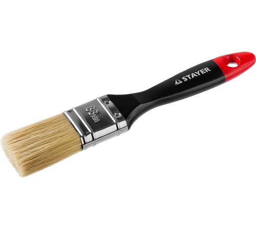 STAYER Universal, 38 мм, 1.5″, светлая, натуральная щетина, деревянная ручка, все виды ЛКМ, плоская кисть, Professional (0104-038)