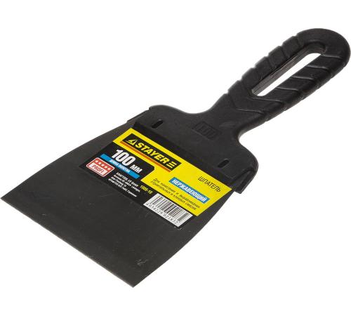 STAYER PROFlat, 100 мм, пластиковая ручка, нержавеющий шпатель, Professional (1008-10)