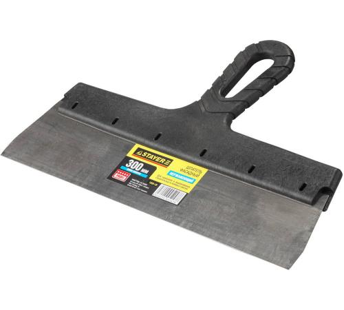 STAYER PROFlat, 300 мм, пластиковая ручка, нержавеющий фасадный шпатель, Professional (1008-30)