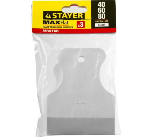 STAYER MAXFlat, 40 мм, 60 мм, 80 мм, для затирки швов эластичные, набор белых резиновых шпателей (1027-H3)