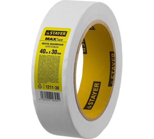 STAYER MAXTape 30 мм х 40 м, креповая, малярная лента, MASTER (1211-30)